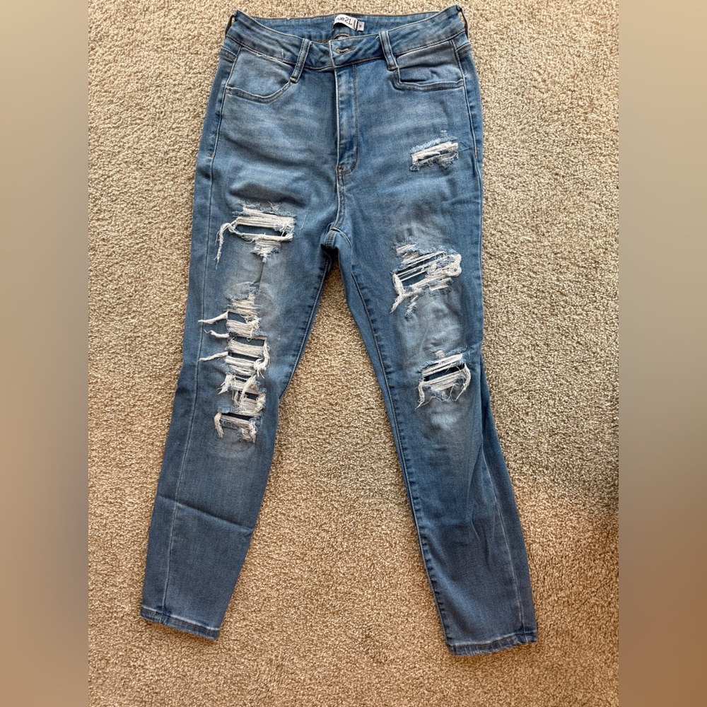 Rue21 Distressed Skinny Jeans - Light Blue